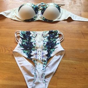 high waisted bottom bathing suit